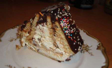 Творожный торт из печенья Домик