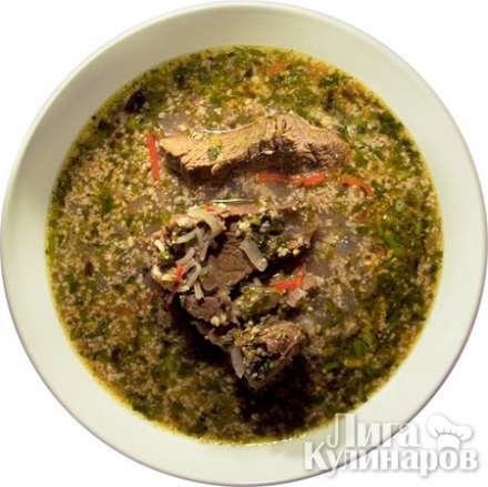 Говяжий суп с рисом и специями (по мотивам харчо)