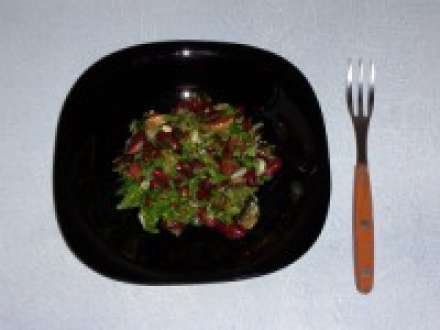 Постный салат с фасолью и грибами