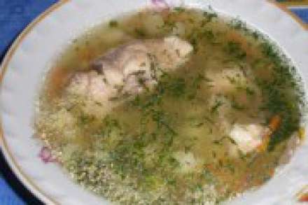 Рыбный суп c перловкой