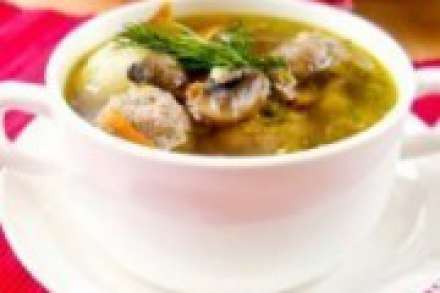 Суп с грибами и фасолью