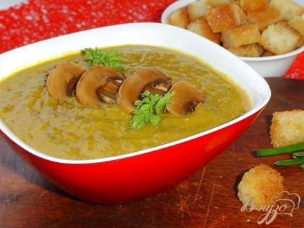 Суп-пюре чечевичный с грибами
