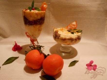 Десерт с хурмой и апельсином